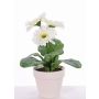 Gerbera simulada SIMONE en maceta decorativa, blanca, 30cm, Ø9,5cm