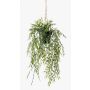 Cesta colgante de bambú artificial ANDRES en maceta decorativa, 50cm