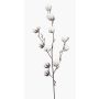 Rama de algodón artificial CASAS con flores, verde, 85cm
