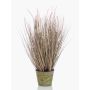 Pennisetum alopecuroides artificial OVIDIO, panículas, maceta de zinc, verde, 60cm