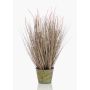 Pennisetum alopecuroides artificial OVIDIO, panículas, maceta de zinc, verde, 70cm