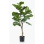 Ficus lyrata artificial EUSEBI, tronco falso, verde, 90cm