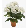 Hortensia artificial JONE en maceta de arcilla, crema, 40cm