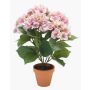 Hortensia artificial JONE en maceta de arcilla, rosa, 40cm