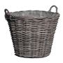 Cesta de madera CATELYNN de ratán, gris, 23cm, Ø30cm