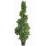 Arbusto topiario artificial de laurel cerezo con forma espiral AMBER, tronco real, 165cm