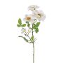 Rosa silvestre artificial BALOU, blanca, 60cm, Ø7-9cm
