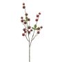 Rama decorativa de rosa silvestre BREVON con escaramujos, roja, 80 cm