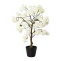 Árbol artificial cerezo en flor AMAMBAY en maceta decorativa, con flores, tronco artificial, blanco, 70 cm