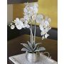 Orquídea Phalaenopsis artificial KAREN, maceta decorativa, con hielo, blanca, 60cm