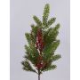 Rama decorativa VARDALIA, abeto, bayas, piñas, rojo-verde, 75 cm