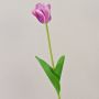 Flor artificial de tulipán PJASSINA, violeta-blanco, 65 cm
