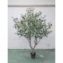 Árbol de eucalipto artificial KEYLAM, tronco artificial, maceta decorativa, verde-gris, 250 cm