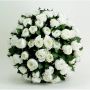 Rosa esférica decorativa MODESTA, blanca, Ø 45 cm - Fabricada en Italia