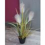 Hierba de la pampa de plástico NICOLAS con panículas, verde-marrón, 50cm