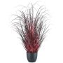 Arte artificial hierba africana TUNPA en maceta decorativa, rojo oscuro, 60 cm
