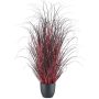 Arte artificial hierba africana TUNPA en maceta decorativa, rojo oscuro, 80 cm