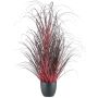Planta artificial africana TUNPA en maceta decorativa, rojo oscuro, 100 cm