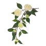 Rama de camelia artificial YARINA con flores, verde crema, 75 cm