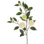 Rama de camelia artificial YARINA con flores, crema-verde, 75cm