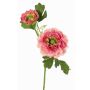 Rama artificial ranúnculo SAGARA, rosa-fucsia-verde, 45cm, Ø5-9cm