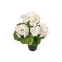 Geranio artificial ELISABETTA en maceta decorativa, blanco y rosa, 35 cm