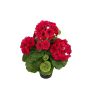 Geranio artificial ELISABETTA en maceta decorativa, rosa, 35 cm