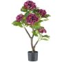 Flor decorativa hortensia ZOLFI en tronco, color violeta, 85 cm