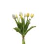 Ramo de tulipanes artificiales Mix LONA, blanco-amarillo, 40cm
