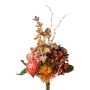 Ramo de flores artificiales cardo rosa y hortensia PRINZY, naranja salmón y rosa viejo, 60 cm