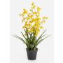 Flor artificial Oncidium LAFILEA en maceta decorativa, amarilla, 100 cm