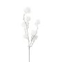 Rama decorativa con plumas SMORKE con flores, blanca, 75 cm