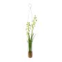 Arreglo floral artificial de muguete FRUKE en jarrón colgante, blanco, 35 cm