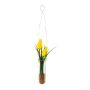 Arreglo floral artificial de tulipanes FRUKE en jarrón colgante, amarillo, 35 cm