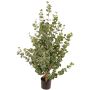 Árbol de eucalipto artificial TONFYN, tronco natural, verde, 130 cm