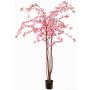 Árbol de cerezo artificial PONFYN con flores, troncos naturales, rosa, 175cm