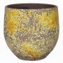 Macetero de cerámica TSCHIL, rústico, degradado de color, ocre-amarillo-marrón, 24cm, Ø24cm
