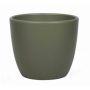 Jardinera de cerámica grande TEHERAN BASAR, verde oliva mate, 33,5cm, Ø40cm