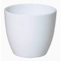 Jardinera de cerámica grande TEHERAN BASAR, blanca, 29cm, Ø36cm