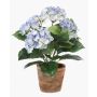 Hortensia artificial LAIDA en maceta de terracota, azul claro, 35cm