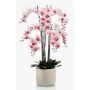 Orquídea phalaenopsis artificial CECILE, maceta de cerámica, rosa, 100cm