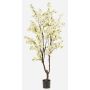 Árbol de cerezo artificial JANKFUN con flores, tronco artificial, blanco, 210 cm