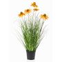 Girasol artificial SHALLA con flores, naranja, 60 cm