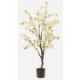 Árbol de cerezo artificial JANKFUN con flores, tronco artificial, blanco, 135 cm