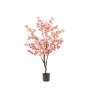 Árbol de cerezo artificial JANKFUN con flores, tronco artificial, rosa, 135 cm