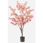 Árbol de cerezo artificial JANKFUN con flores, tronco artificial, rosa, 135 cm