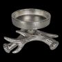 Portavelas LIBUSCHA con forma de cuernos, de aluminio, plateado, 8 cm, Ø 14 cm