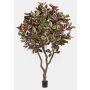 Planta artificial ficus elastica THIM, tronco artificial, rojo-blanco-verde, 295 cm