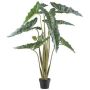 Planta artificial Alocasia Sanderiana NARLO, maceta decorativa, verde, 130 cm