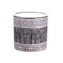 Jardinera de cerámica CARSA con cuadrados, blanco-negro, 10cm, Ø10,2cm